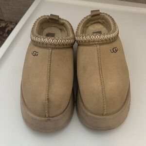 UGG Mustard Platform Tazz Suede Slip-On Shoes